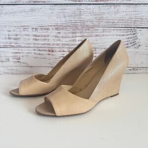 Franco Sarto Jamila Wedge Pueep Toe Pumps 9.5 M
